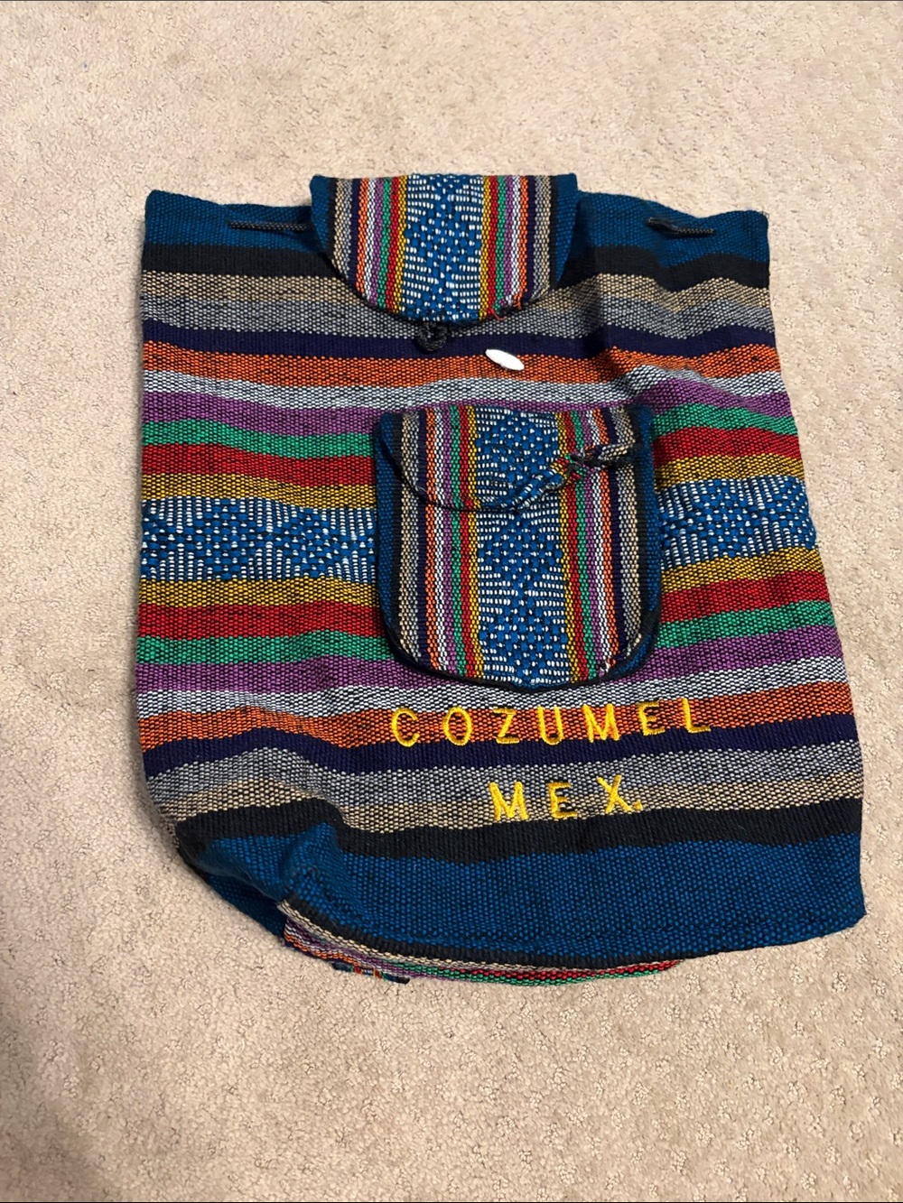 Multicolor Striped backpack with Front Pocket - Cozumel MEX